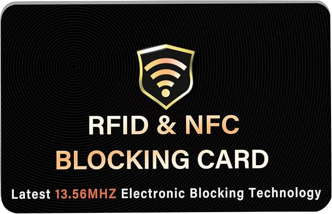 SaiTech IT RFID Blocking Card for Credit Debit ID Card, Black | Slim Anti-Theft Contactless NFC RFID Blocker Protector, Easily Fit into Wallet and Purse, for Men & Women