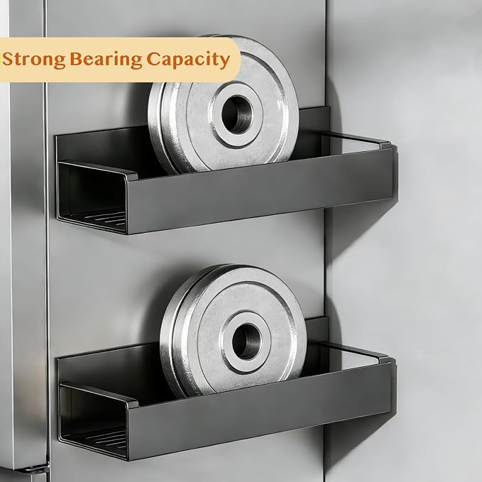 Magnetic Fridge Organizer, Spice Rack, Kitchen Organizers and Storage, Cabinet Organizer with Shelf, Pantry Organization for Countertop, Over the Door Storage with Detachable 2 Hooks