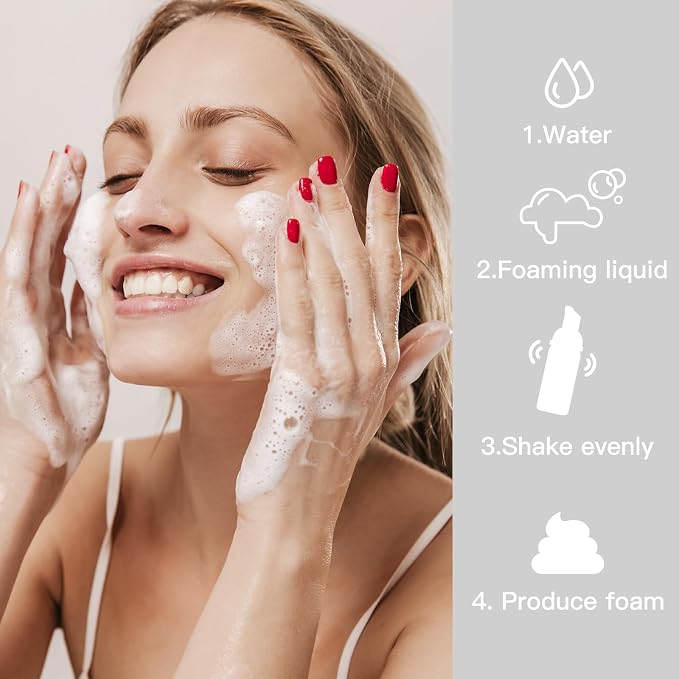 2oz Foam Bottle, Empty Travel Foaming Pump Dispenser for Hand Soap, Lash Cleanser, Shampoo (3PCS, Clear)