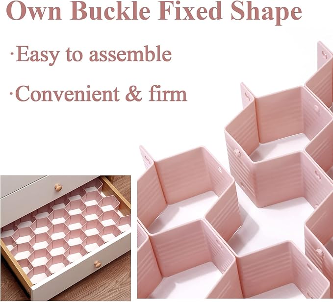 Drawer Splitter 16-piece Set Adjustable Honeycomb Organizer Tie Sock Organizer Underwear Panties Cosmetic Sorter (White)