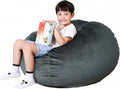 Lukeight Stuffed Animals Storage Bean Bag Chair Cover Only (Ships Empty, No Filling) - Velvet YKK Zipper Beanbag Cover for Toddlers and Kids, Washable Plush Toy Organizer, Large 27" D x 16" H