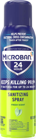 Microban 24 Hour Disinfectant Sanitizing Spray, Fresh Scent, 15oz