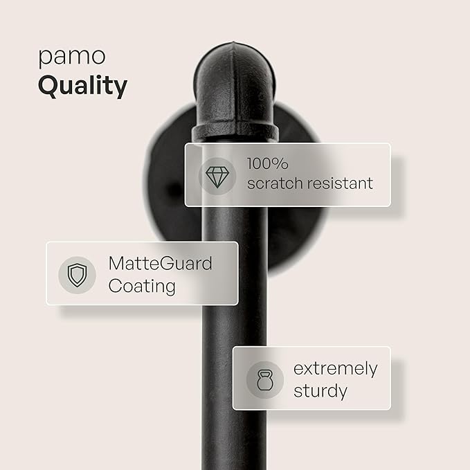 pamo Industrial Clothing Rack Wall Mounted Black – 154" W × 87" H, 1100 lbs | Heavy Duty Pipe Closet System in Black Powder Coated Steel, Scratch-Resistant, Double Rod, Easy Assembly, Closet Organizer