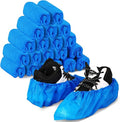 Green Convenience 200 Pack 100 Pairs Disposable Shoe Covers Boot Cover Waterproof, Dust proof, The Size Fit Most, Non-slip, Blue, Protect Your Shoes, Floor, Carpet