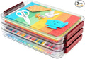CATOOMUU 3-Pack 9x13 Shallow Flat Clear Plastic Project Case Storage Box | Stackable portable file boxes, organizer container for letter A4 paper, photos, documents, scrapbook, craft, art supplies