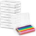 Blulu 6 Pack Large Plastic Pencil Case Box Clear Pencil Boxes Bulk Hard Crayon Box Storage with Snap Lids 8.1 x 4.7 x 2.2 Inch Painting Organizer Classroom Stationery School Supplies (Clear)