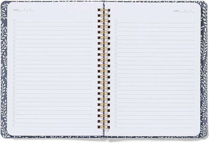 High Note Personal Planning Notebook Garden Bee, 6" x 8.25" Non-Dated Planner with 144 Lined Pages, Daily Organizer Journal, Rae Ritchie Floral Cover