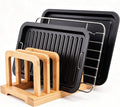 5-Slot Adjustable Cutting Board Rack,Bamboo Cutting Board Organizer Stand Holder,Chopping Board Holder,Pot Pan Lid Rack kitchen Shelf Bakeware for Kitchen Storage