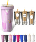 Frost Buddy Togo Buddy 30oz Stainless Steel Vacuum Insulated Tumbler To Go Coffee Cup – Iced Coffee Cups, Iced Coffee Sleeve, Travel Mug, Thermal Cup for Hot & Cold Drinks, Dunkin Cup (Purple Scrubs)