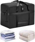 Upgrade Moving Bags Heavy Duty Extra Large, College Packing Bags for Moving Clothes, Moving Supplies & Boxes with Zippers and Handles, Storage Bags Moving Totes Camping Essentials (black, 98L)