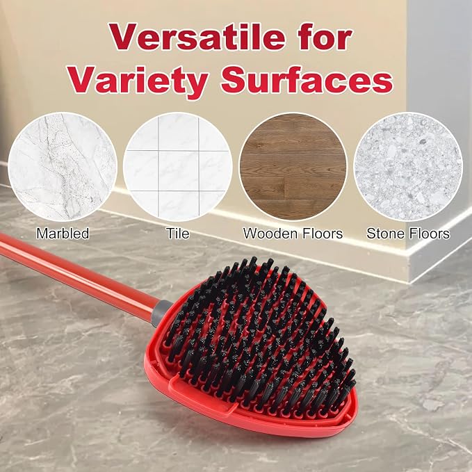 Mop Head Scrub Brush & Mop Base for O-Cedar EasyWring, Scrubber Attachment | Upgraded full bristles, no hollow center. Fits O-Cedar EasyWring spin mop. Fits ocedar mop base & spin mop scrub brush head
