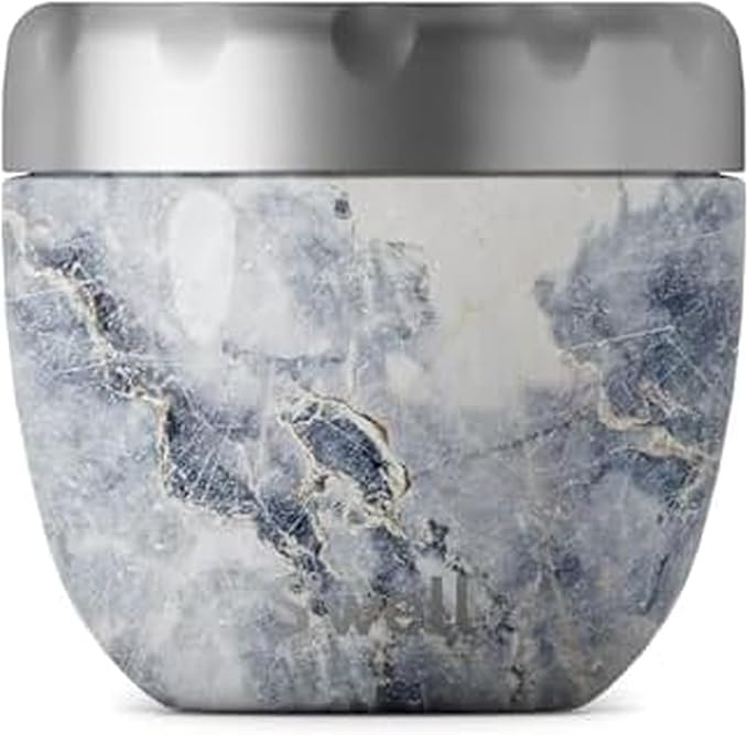 S'well Stainless Steel Bowls-21.5 Oz Triple-Layered Vacuum-Insulated Containers Keeps Food and Drinks Cold for 11 Hours and Hot for 7-with No Condensation-BPA Free, 21.5 oz, Blue Granite