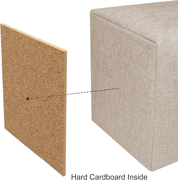 Univivi Fabric Storage Cubes with Rope Handles, White Beige, 4 Pack | 12x12 Inch Hard Bottom Cube Storage Bins, Foldable Cube Storage Organizer for Home Closet Shelf