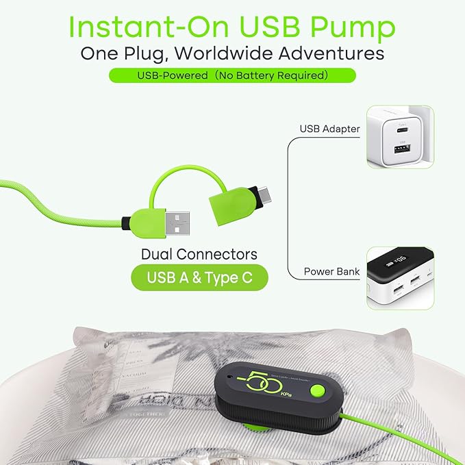 Vacbird Vacuum Bags for Travel with USB Pump, 12 Pack Carry-on Size Compression Packing for Luggage and Suitcase, Space Saver Bags for Clothes and Clothing Travel