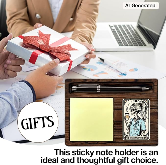 Nurse Practitioner Sticky Note Holder, Funny Gift for NP Nurse Practitioner Self-Stick Note Pad Holders, Nursing Gifts for Coworkers Office