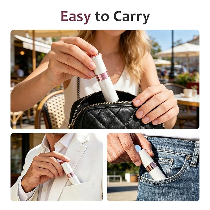 LISAPACK 8ML Atomizer Perfume Spray Bottle for Travel (3 PCS) Empty Cologne Dispenser, Portable Sprayer (White)