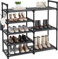 CSXGBAB Black Tubes Closet Shoe Rack, Boot Rack, 5 Tier Oxford Fabric Shelf, Easy Assembly, Sturdy and Durable, Holds Up to 30 lbs