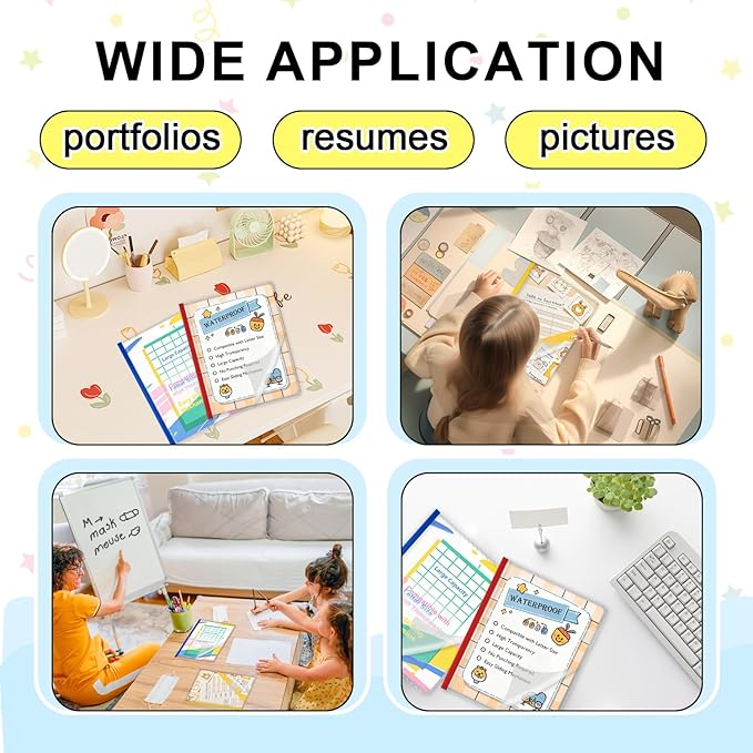 TOTiyea 40 Pack Clear Report Covers with Sliding Bars, 9mm (70 Sheet Capacity) Colorful Sliding Bar File Folders, for Letter Size