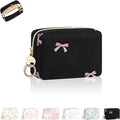 Quilted Mini Makeup Bag, Cute Small Cosmetic Bag for Purse, B-Bow | Floral Travel Makeup Pouch, Make Up Pouch for Women, Purse Organizer Pouches for Travel/ Gym/ Daily Use, Perfect Gifts