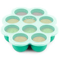 KeaBabies Silicone Food Freezer Trays with Lid, 2oz x 10 Pods (Alpine Green)