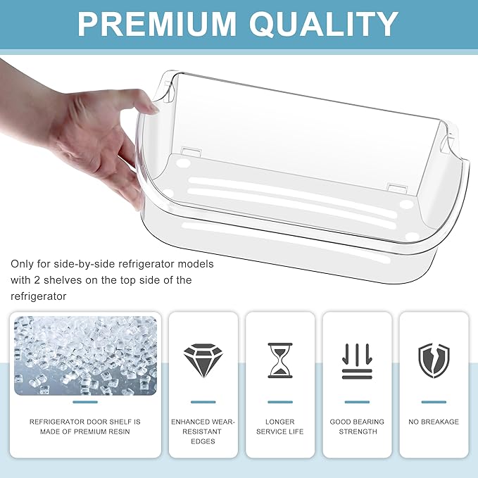 Upgraded 240356402 Refrigerator Door Bin Compatible with Frigi.daire Refrigerator Door Shelf Parts LFSS2612TF0 LFSS2612TE0 FFSS2615TE0 FFSS2615TS0 Door Shelf Shelves (Length 15.38") By AMI PARTS