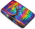 Maicican RFID Blocking Aluminum Credit Card Holder | Slim Metal Wallet for Women & Men, Business Card Case for Travel, Fits Front Pocket, Card holder wallet - Colorful tree
