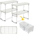 Plastic Kitchen Cabinet Shelf Organizer, Stackable Freezer Rack, Cupboard Box Organizer, Shelf Riser, Usable Storage Rack for Spice, Fridge Shelf Riser, Refrigerator, Pantry (12x5,5 inch),Pack of 4
