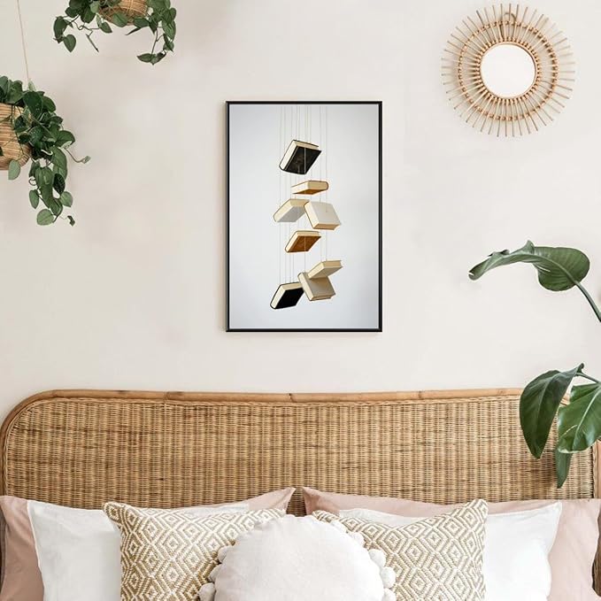 Minimalist Book Art Aesthetic Poster Canvas Wall Art Decoration Living Room Home Decor Bedroom Decoration Poster black framed16x24inch