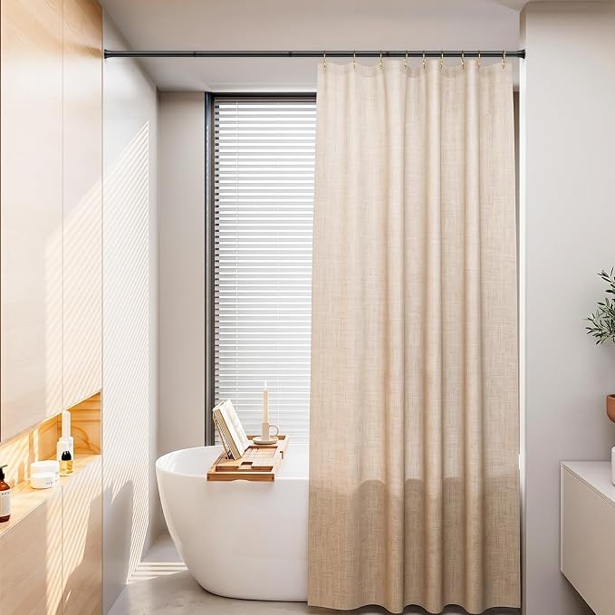 4Pcs Spring Tension Curtain Rod, Shower Curtain Rod 24-46 Inch, Spring Loaded Curtain Rod No Drilling, Adjustable Tension Rod for Windows Bedroom Bathroom Doorway Closet, Black