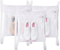Shoe Dryer Bag, Mingting Large Wash Dry Net Bag 15.7x15.7 Inch for Sneaker Shoes Laundry Dryer Bags with Zipper and Strap for Most Dryers Door,White(3 Pack)