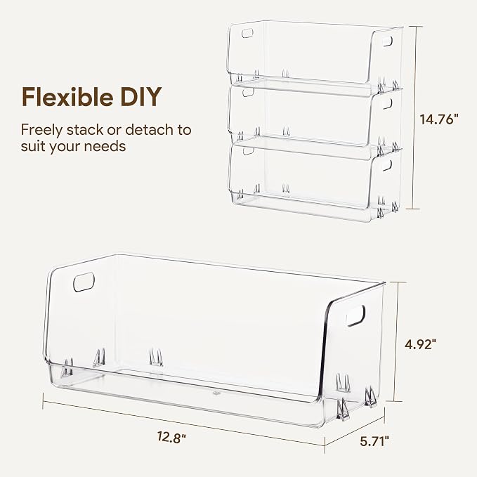 HBlife Clear Acrylic Kids Shoe Rack Baby Toddler Shoe Storage Organizer for Closet Floor Entryway Bedroom, 3 Tier Stackable Small Shoe Rack Shelf Display Stand
