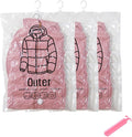STTC Pack of 3 Garment Covers Bags, Hanging Transparent Vacuum Storage Bag for Wardrobe Storage Travel Garment Bags,M