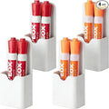 BEYGORM 4 Pack Magnetic Pen Holder for Whiteboard, Upgraded 1.5 mm Pencil Cup Organizer for Dry Erase Markers, Ideal Classroom, Office, Refrigerator, Locker (White)