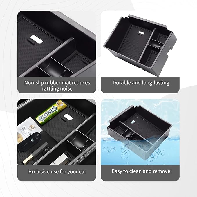 CDEFG Center Console Organizer Tray for 2022 2023 2024 Santa Cruz/ 2022 2023 2024 Tucson NX4 Limited Console Armrest Organizer Interior Accessories Armrest Insert Secondary Storage Box