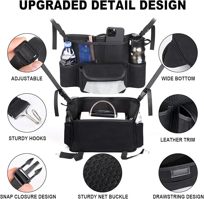 Car Handbag Holder Between Seats Suede Large Capacity Car Purse Holder Automotive Consoles, Fits Between Front Seats, Holds Wallet, Phone & Essentials (Black)