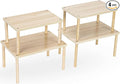 Aminigram Wood Cabinet Organizer Shelf, Set of 4 Kitchen Counter Shelves, Stackable Plate Organizer for Cabinet, Pantry Cupboard Dish Mug Cup Storage Shelf