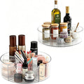 Lazy Susan Organizer 10in+12in 2Pcs Clear Rotating Tray 360° Turntable for Pantry Fridge Cabinet Kitchen Bathroom Storage，Spice Organization，Kitchen Condiment Organizer