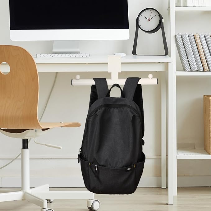 Geelin 2 Pcs White Heavy-Duty Bag Hook for Desk or Table Bag Hanger Backpack Holder Purse Hook Table Handbag Hanger Organizer Storage Under Desk for Office Classroom Dorm Accessories