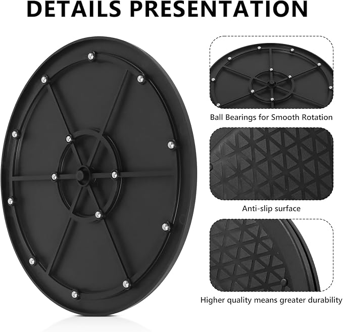 4 Pack 10 Inch Lazy Susan for Table Top | Black Lazy Susan Turntable Organizer for Kitchen, Cabinet Spices, Pantry
