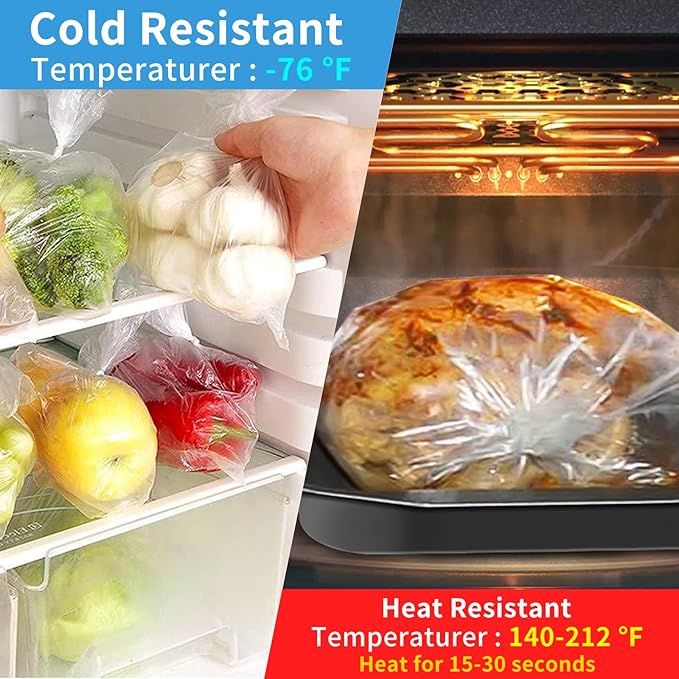 10" x 14" Produce Bags Roll, Fresh-Keeping Plastic Bag for Food, Fruit, Vegetable, Bread, Kitchen, freezer, Supermarket, 1 Roll 400 Plastic Produce Bags