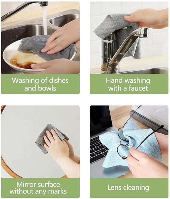 Microfiber Cleaning Cloths in Box, 20 Pack Extract Towels, Lint Free Reusable Rags for Household Kitchen Cleaning, Ultra Absorbent Multi-Purpose Wipes for Car Wash Detailing (02)
