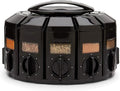 Kitchen Art Spice Rack Select-A-Spice Auto-Measure Carousel 12 Compartments Black 8.75 x 8.75 x 6 inches | 12 Spice Canisters | 55 Labels Included | Revolving Spice Rack | Each Jar Dispenses 1/4 Teaspoon With Each Twist | Mountable
