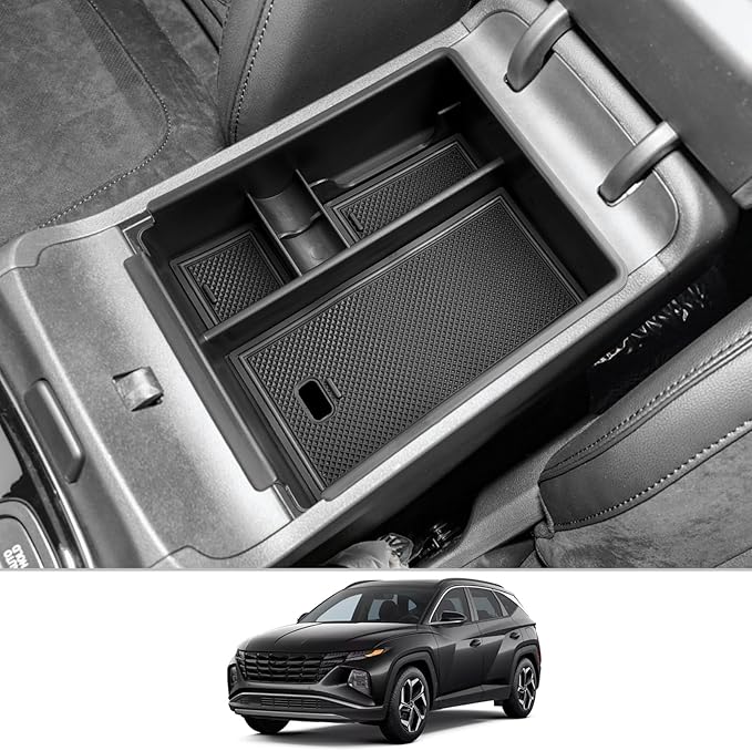 CDEFG for 2025 2026 Hyundai Tucson Center Console Organizer for 2025 2026 Hyundai Tucson (SE/SEL/XRT) Accessories Middle Console Armrest Storage Box(Not for PHEV/Limited/N-Line Models)