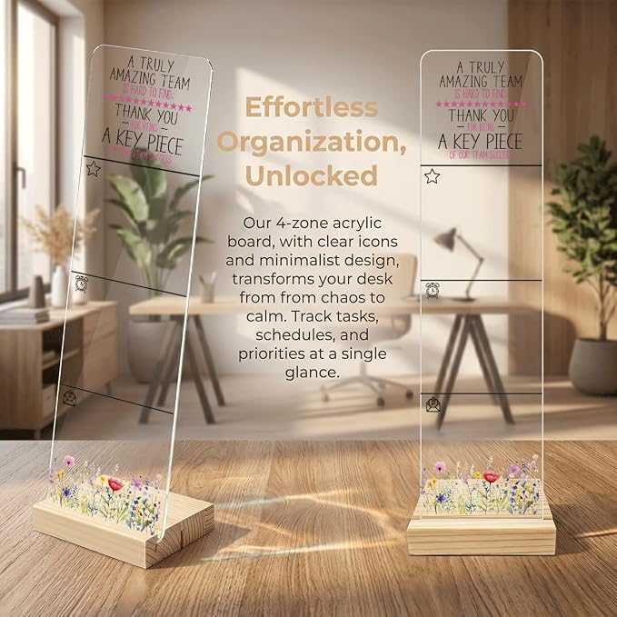 Sticky Notes Monitor Memo Board with Removable Wooden Base Truly Amazing Team Portable Acrylic Sticky Note Holder Message Board Sign Bonus 200 Sheets 2 Sizes Sticky Notes Office Desk Accessories
