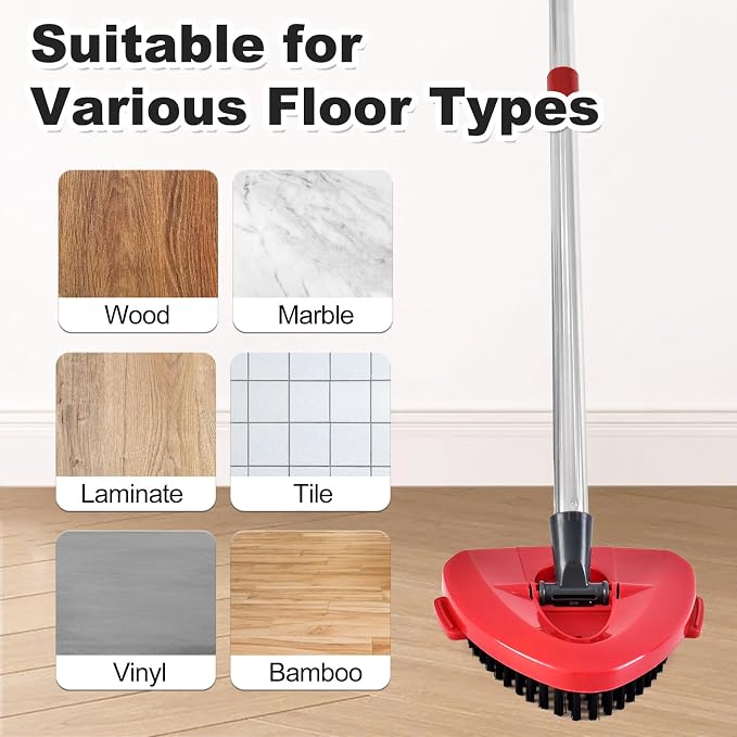 Mop Scrub Brush Head for O-Cedar EasyWring, Scrubber Mop Attachment 1-Pack | Upgraded full bristles, no hollow center. Fits O-Cedar EasyWring 1-Tank spin mop. Fits cedar mop replace head scrubber