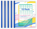 TOTiyea 12 Pack Clear Report Covers with Sliding Bars, 9mm (70 Sheet Capacity) Blue Sliding Bar File Folders, for Letter Size