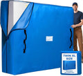 BAGAIL Mattress Bags for Moving, Mattress Covers with Heavy Duty Handles, Reusable Mattress Storage Bag for Moving Supplies(Blue, Twin XL)