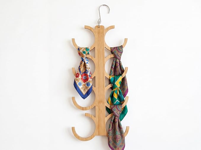 Scarf Hanger Holder Organizer Tank Top Hanger 8 Hook Space Saving Closet Accessory for Closet, Dorm & Home,Scarfs,Ties(1, Semi-Circular Open Hanger)