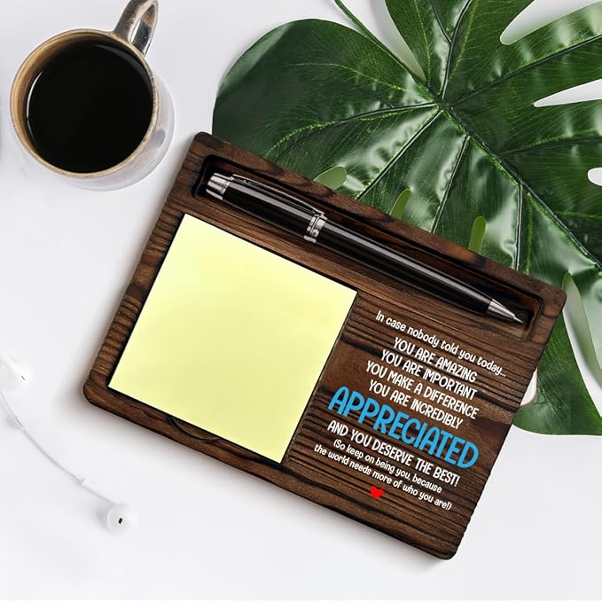Office Sticky Note Holder Appreciation Gifts for Coworkers Employees Teammate You are Appreciated Self-Stick Note Pad Holders Office Cubicle Decor
