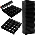 45 Pack Drawer Dividers, Plastic Adjustable Drawer Storage Organizer for Tidying Clutter Socks, Underwear, Makeup, Kitchen, Dresser Black